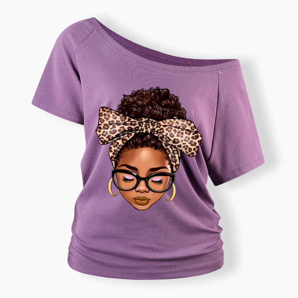 Black Woman Juneteenth Off Shoulder T-shirt