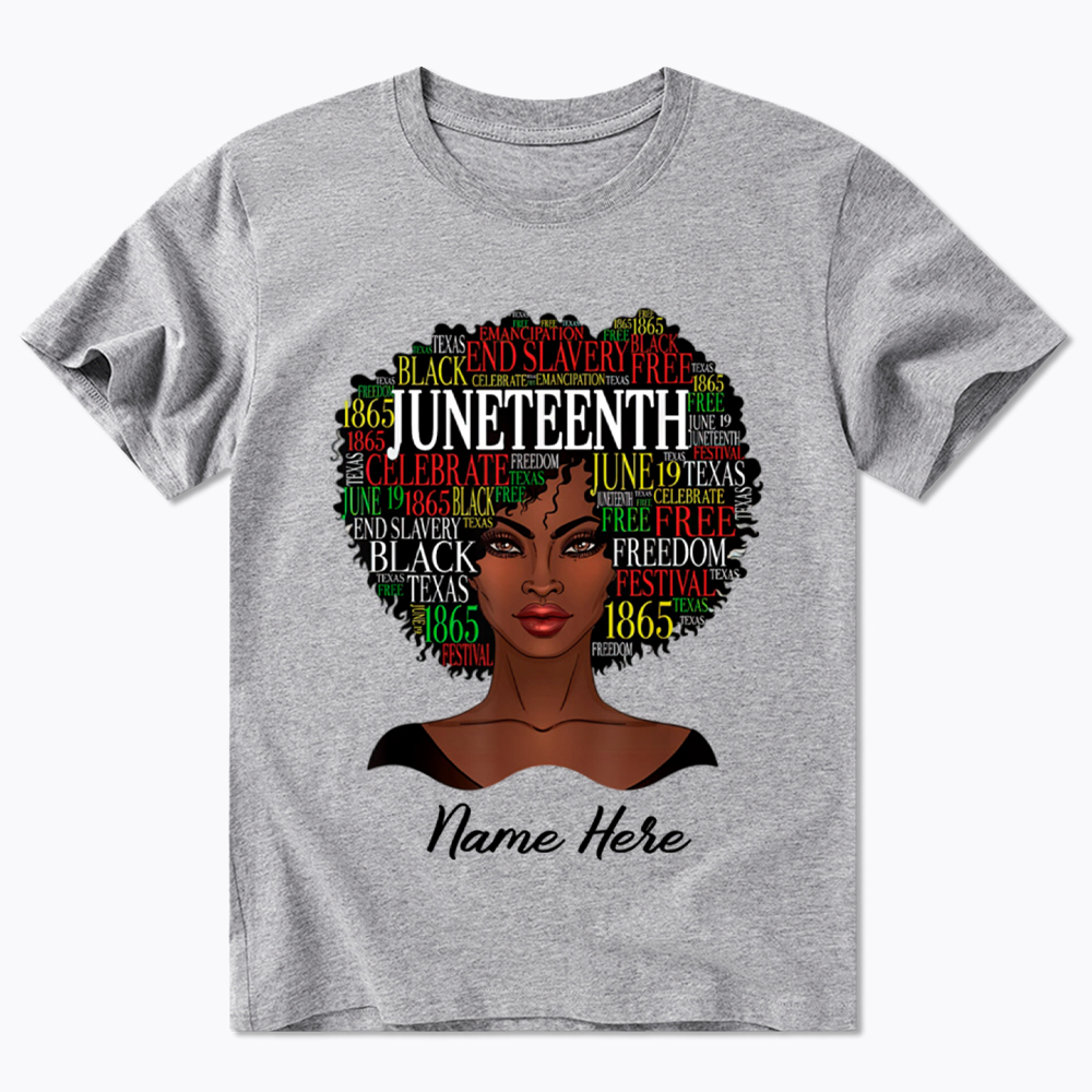 Personalized Juneteenth Black Women Natural Hair Classic T-Shirt