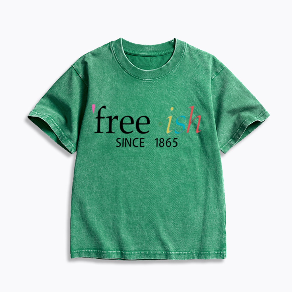 Freeish Juneteenth Since 1865 Kids Washed T-Shirt