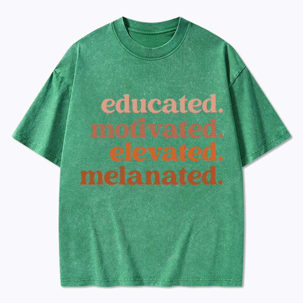 Educated Motivated Melanated Washed T-Shirt