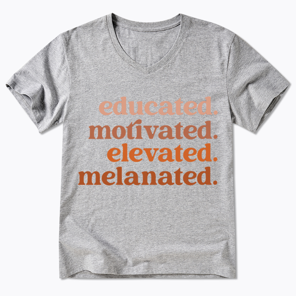 Educated Motivated Melanated V-Neck Classic T-Shirt