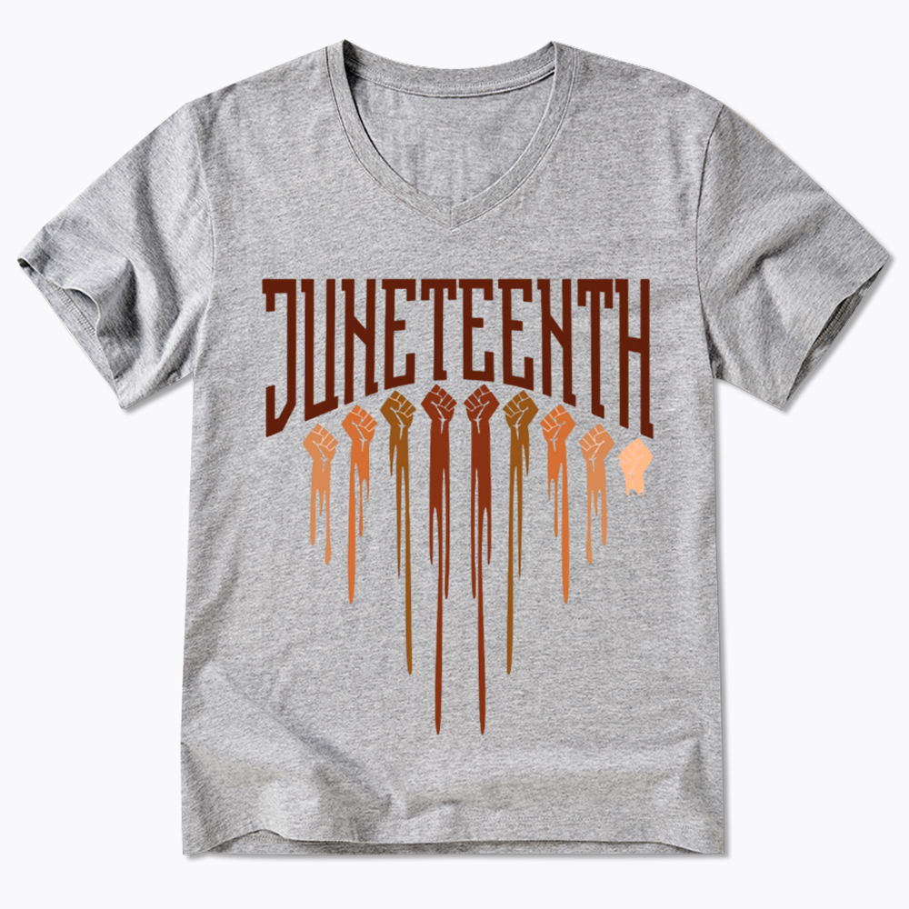 Different Races Skin Juneteenth V-Neck Classic T-Shirt