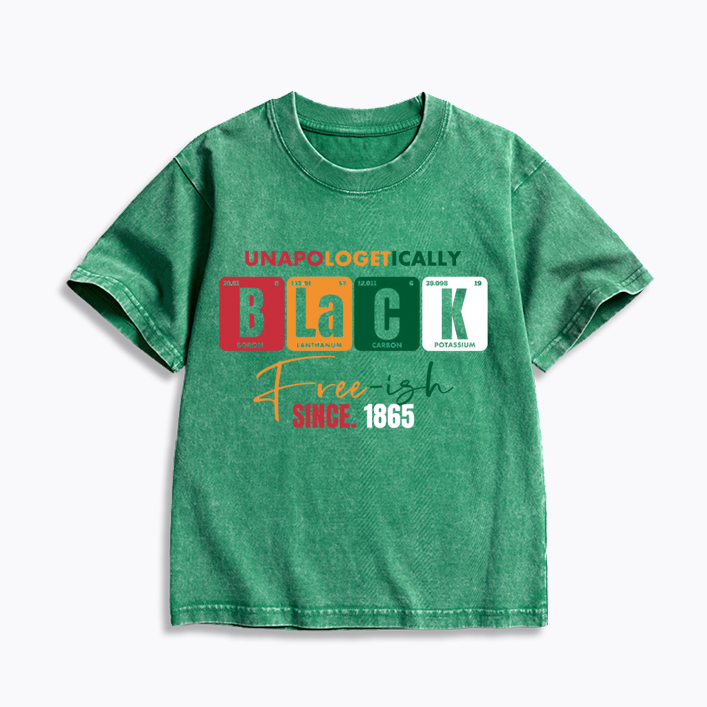 Unapologetically Black Free‑ish Since 1865 Kids Washed T-Shirt