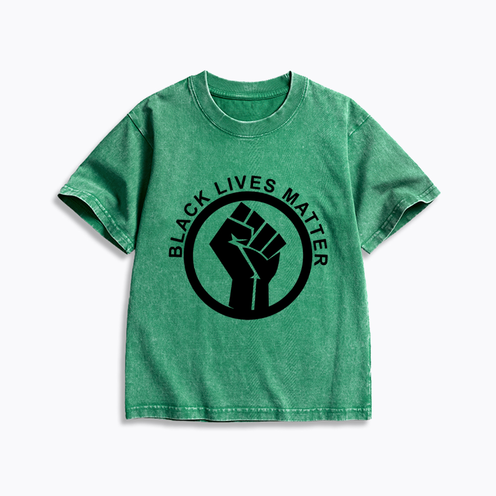 Black Lives Matter Kids Washed T-Shirt