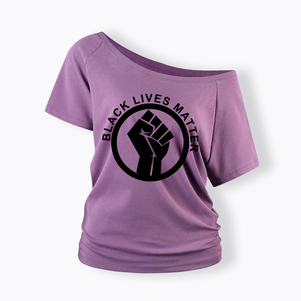 Black Lives Matter Off Shoulder T-shirt