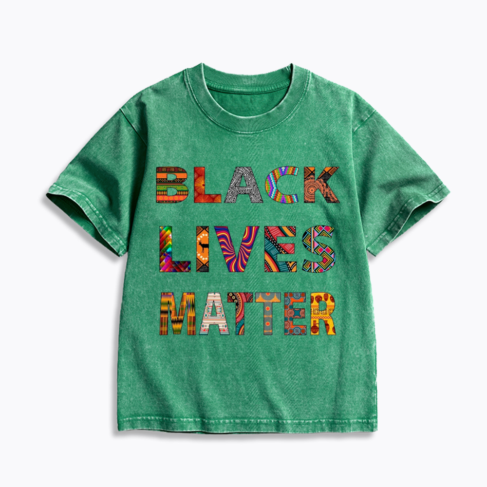 Black Lives Matter Diversity Kids Washed T-Shirt