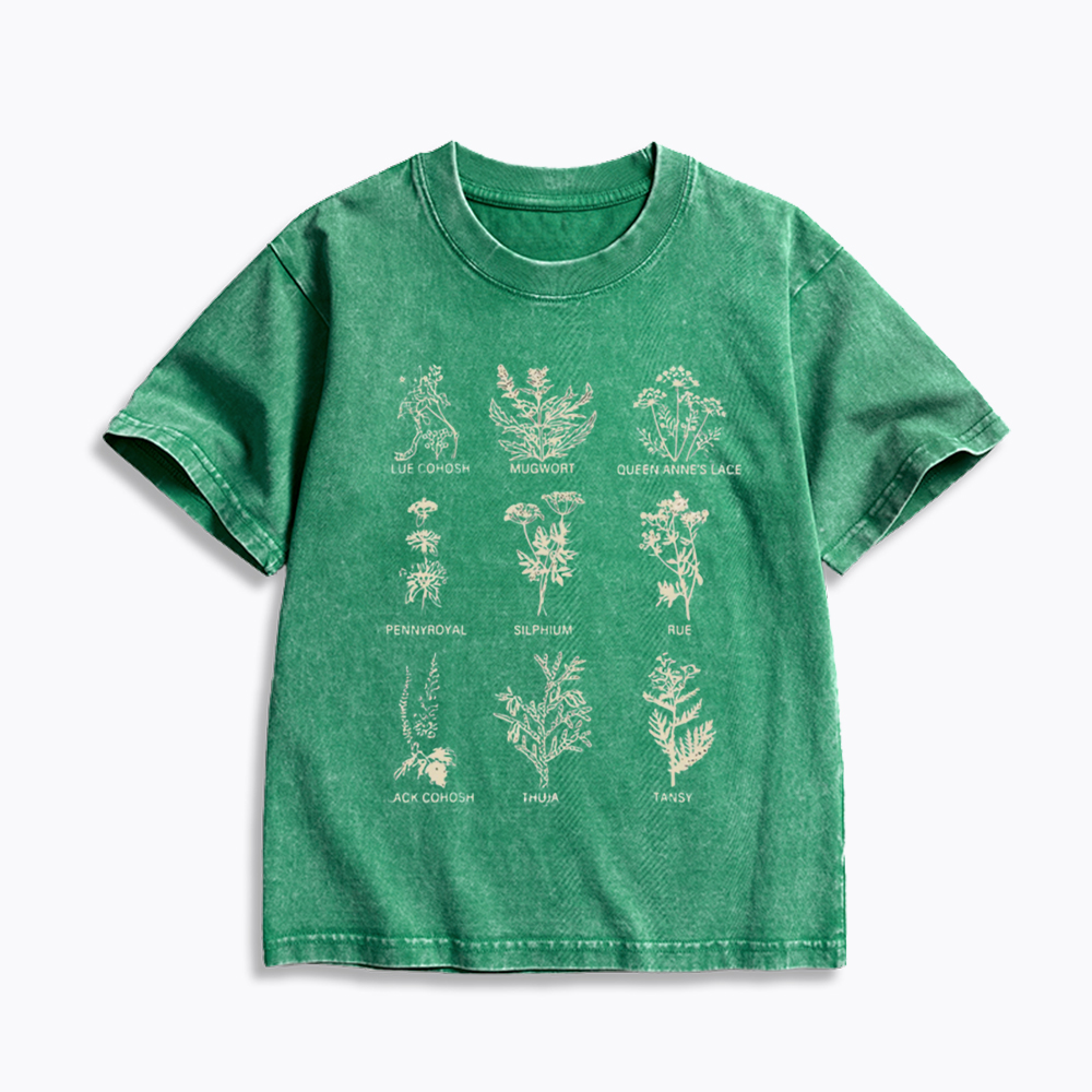 My Body My Choice Abortion Plant Herbs Kids Washed T-Shirt