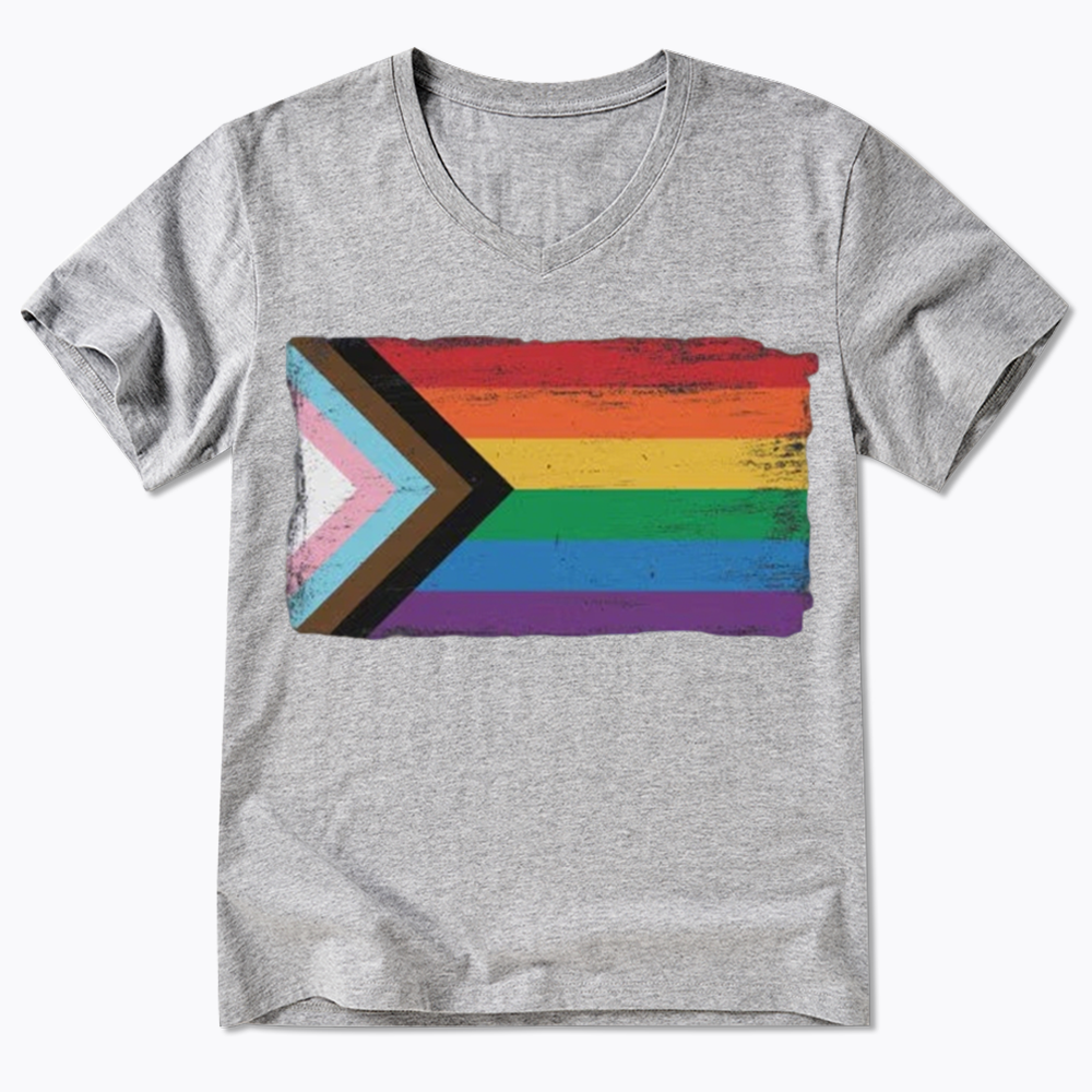 Progress Pride Flag V-Neck Classic T-Shirt