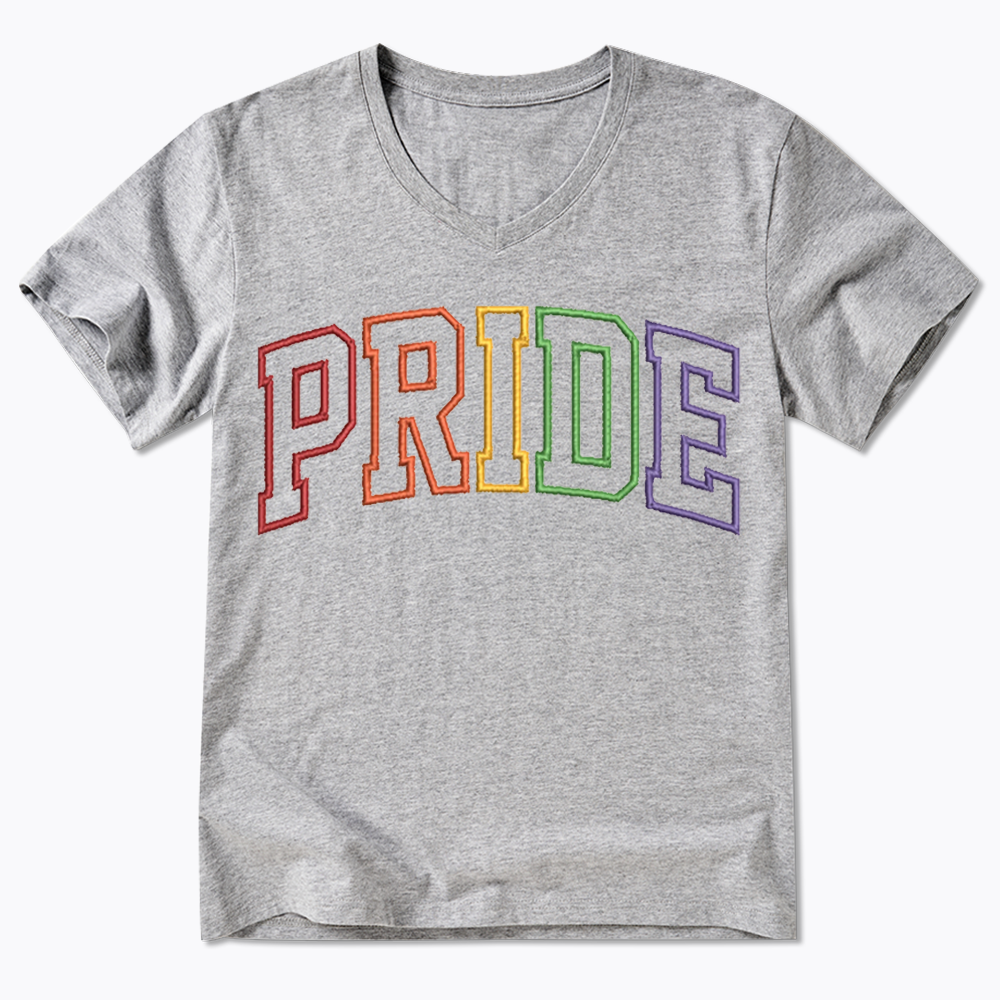 Embroidered Pride V-Neck Classic T-Shirt