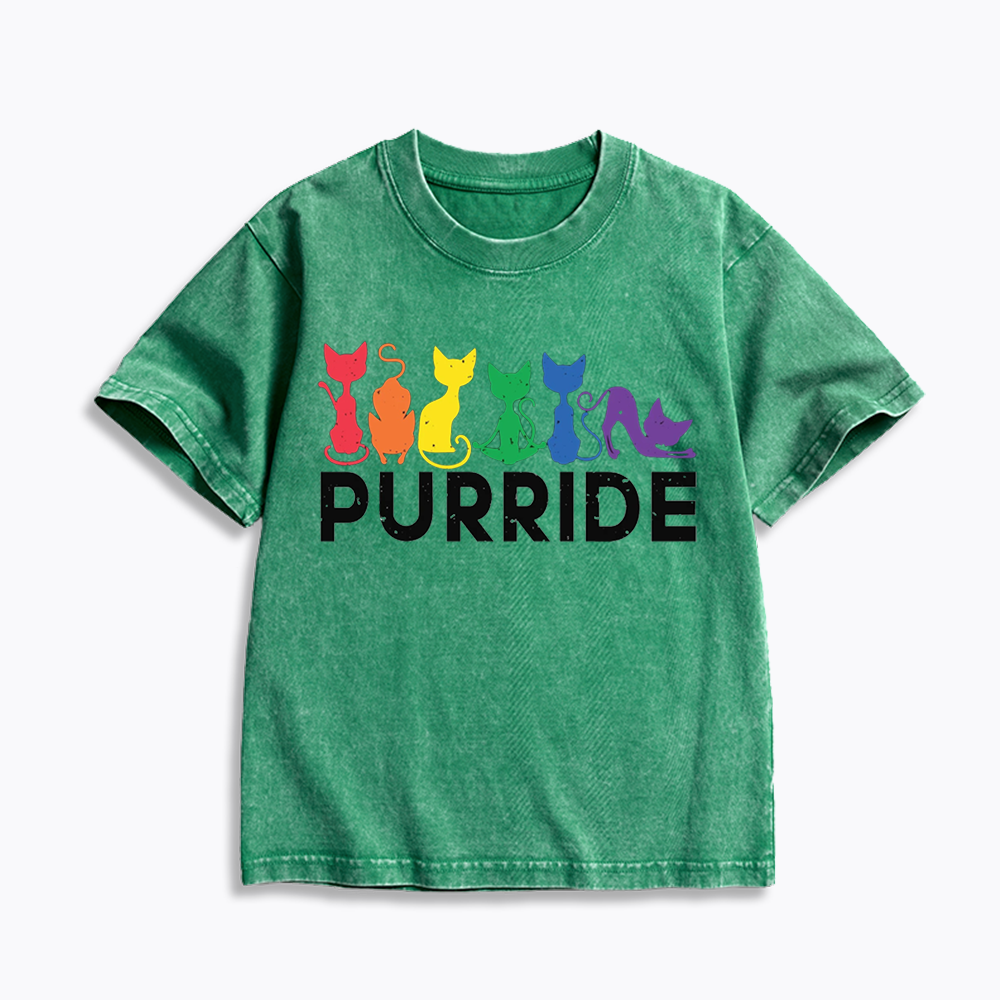 Purride Cat Kids Washed T-Shirt 