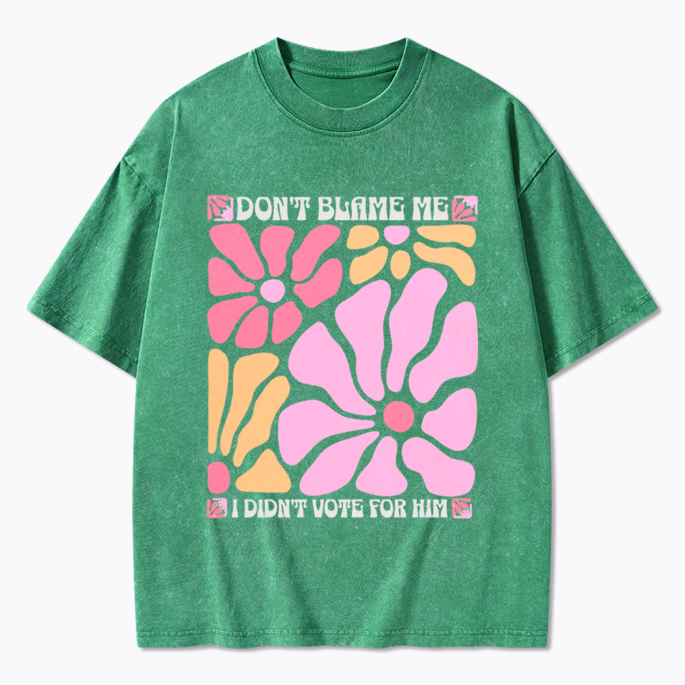 I Didn't Vote For Him Wildflowers Washed T-Shirt