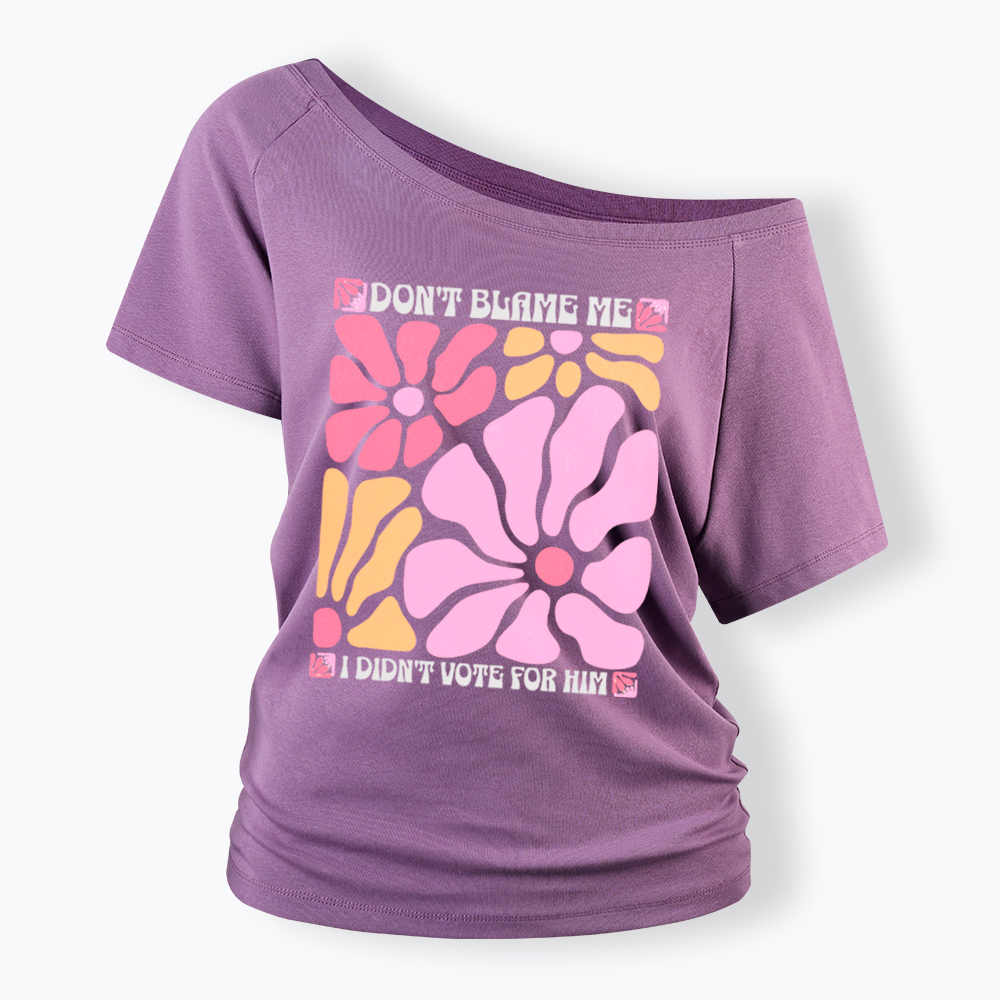 I Didn't Vote For Him Wildflowers Off Shoulder T-shirt