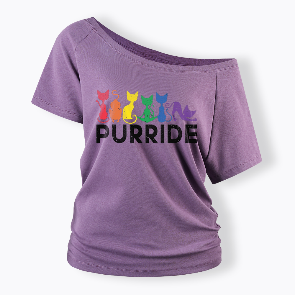 Purride Cat Off Shoulder T-shirt