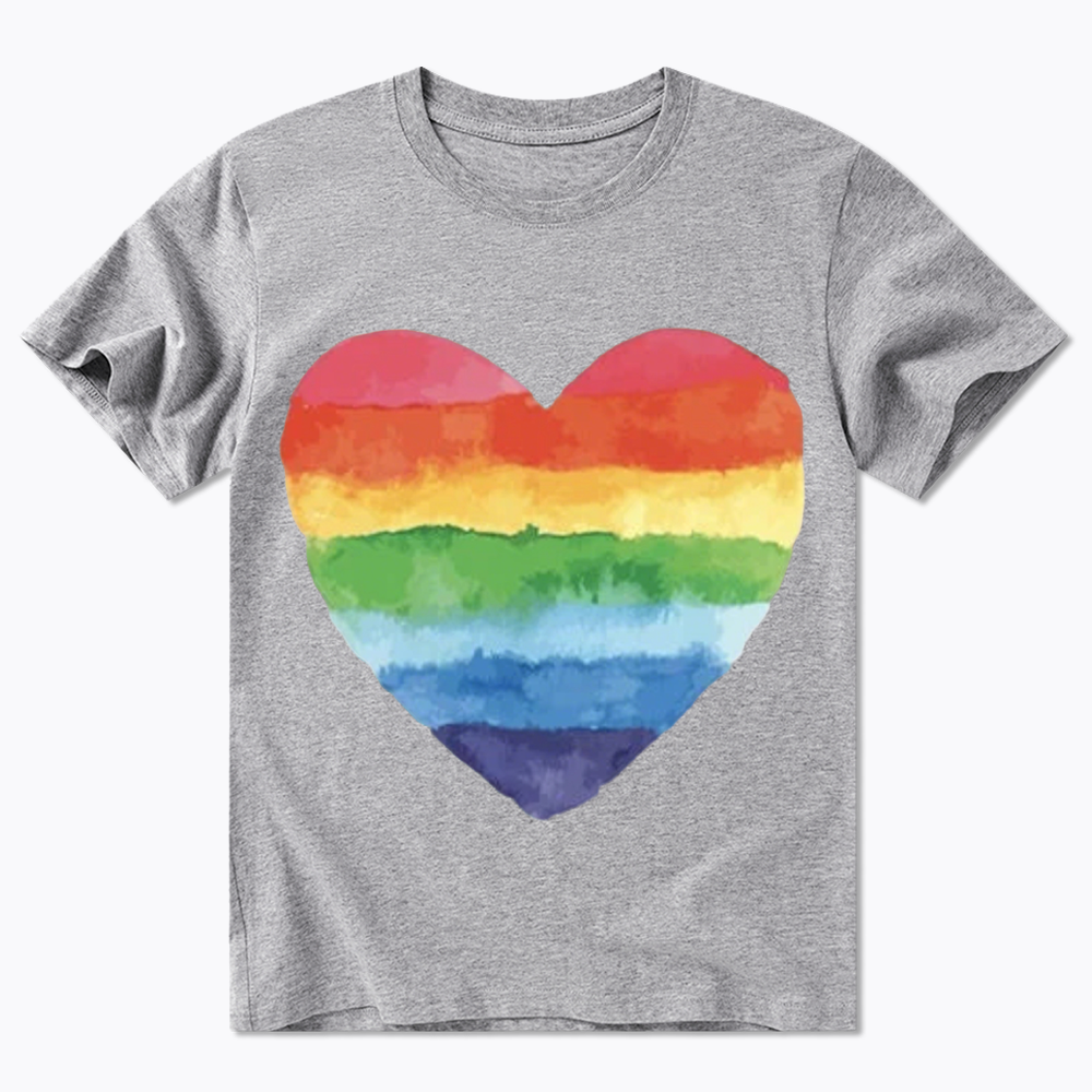 Watercolor Rainbow Heart Classic T-Shirt