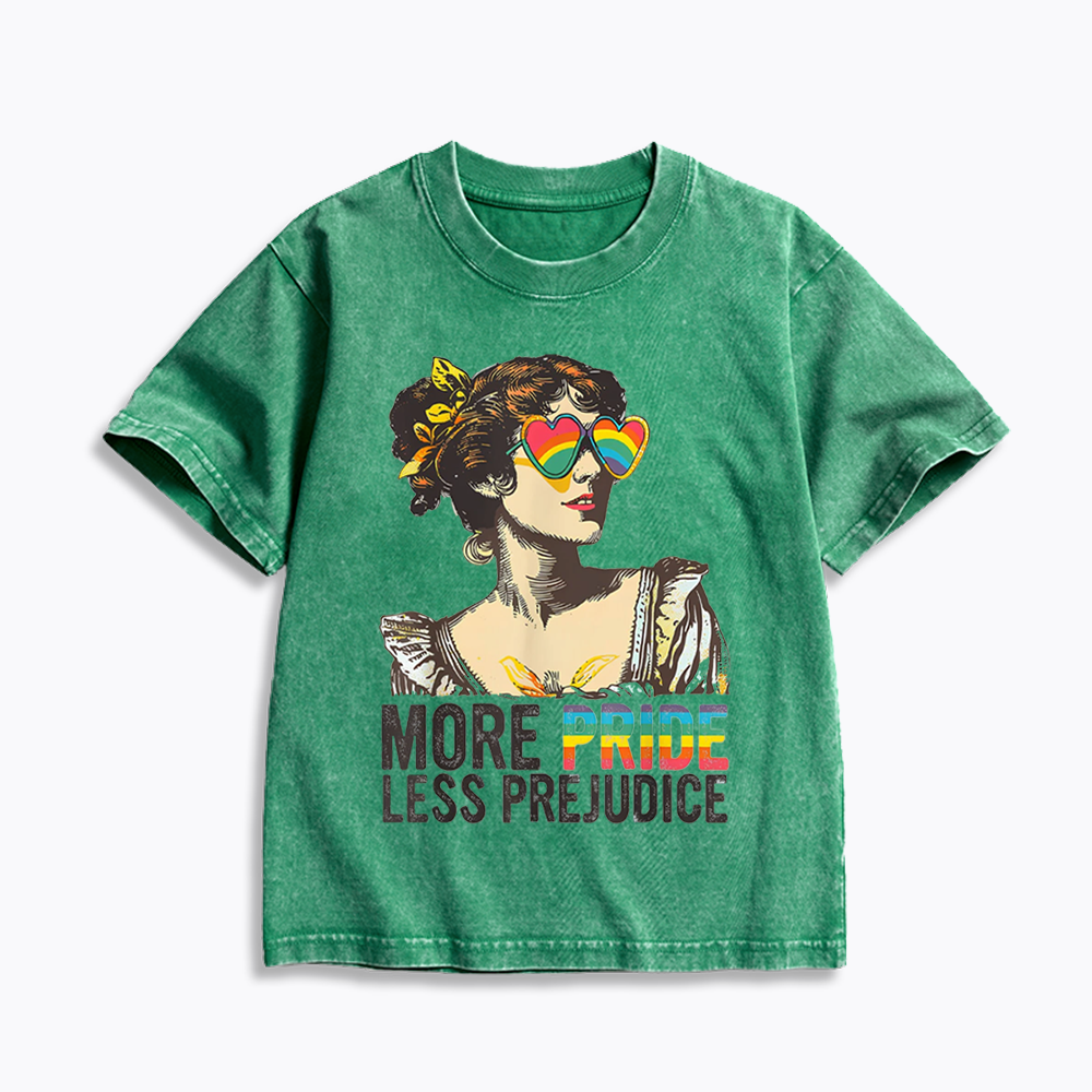 More Pride Less Prejudice Kids Washed T-Shirt 