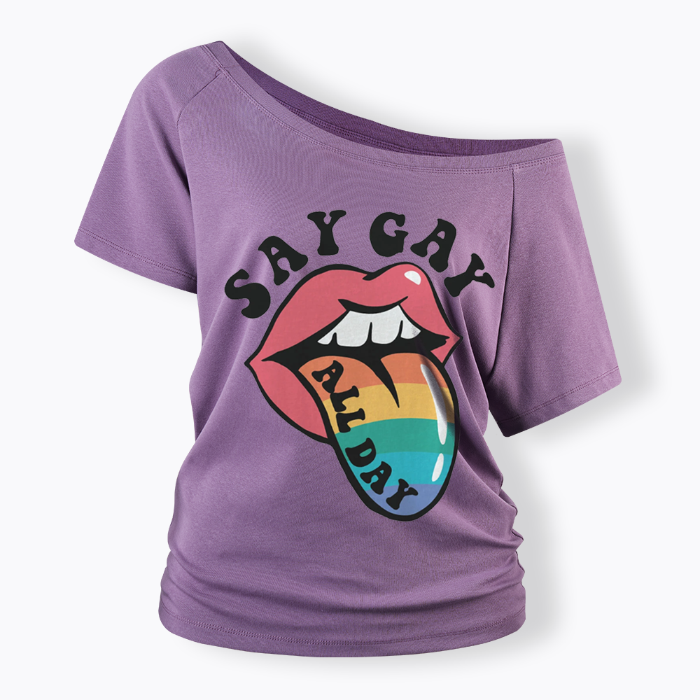 Cute Pride Off Shoulder T-shirt