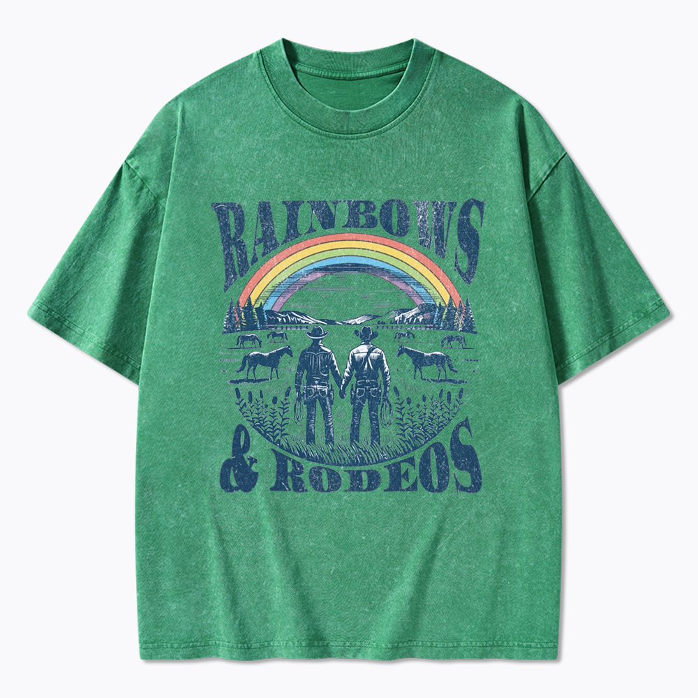 Rainbows Rodeo Washed T-Shirt