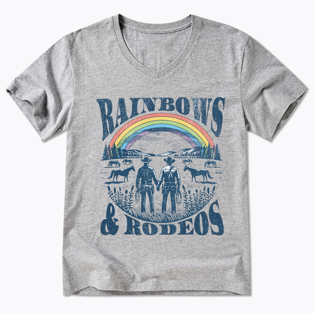 Rainbows Rodeo V-Neck Classic T-Shirt