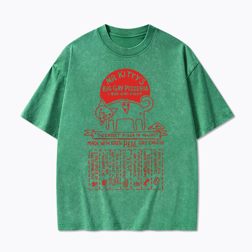 MR. KITTY’S BIG PIZZERIA Washed T-Shirt