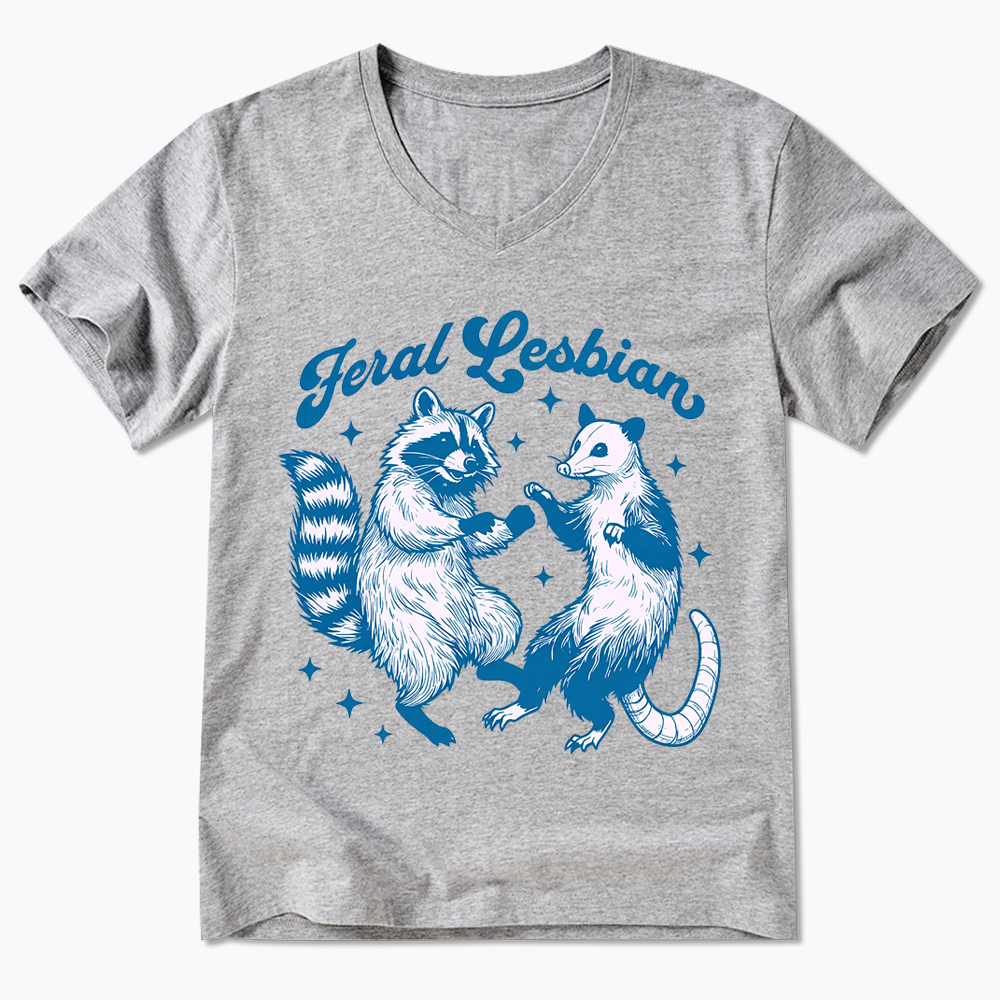 Feral Lesbian V-Neck Classic T-Shirt