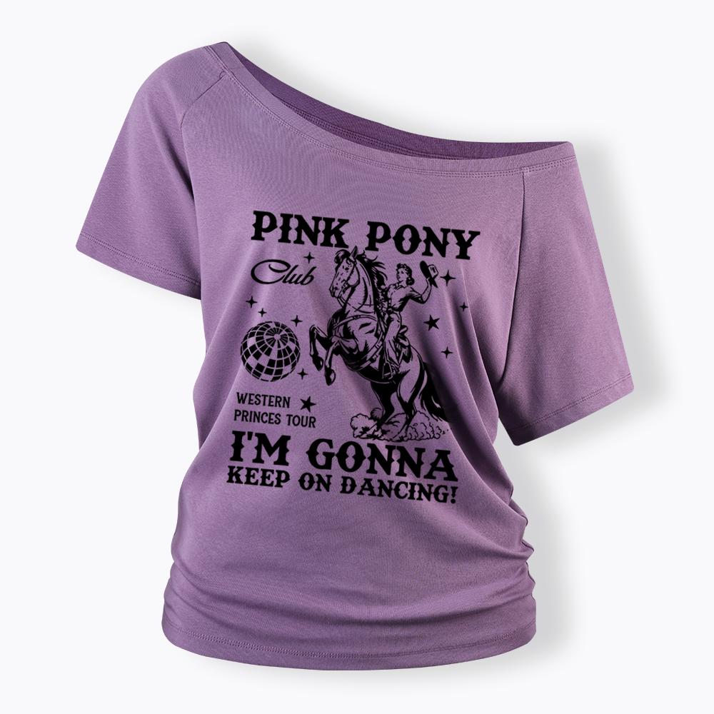 Pink Pony Club Off Shoulder T-shirt