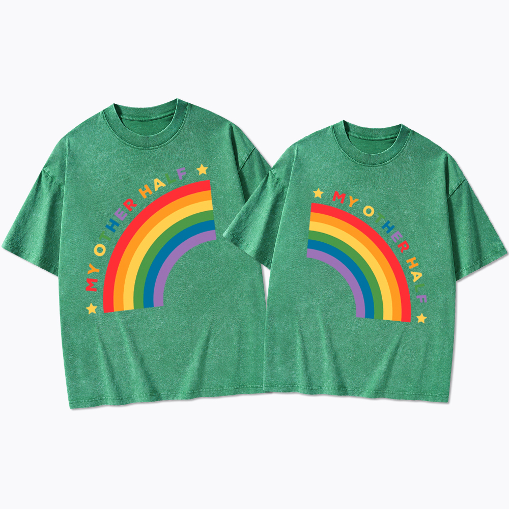 Pride Couple Matching Lesbian Washed T-Shirt