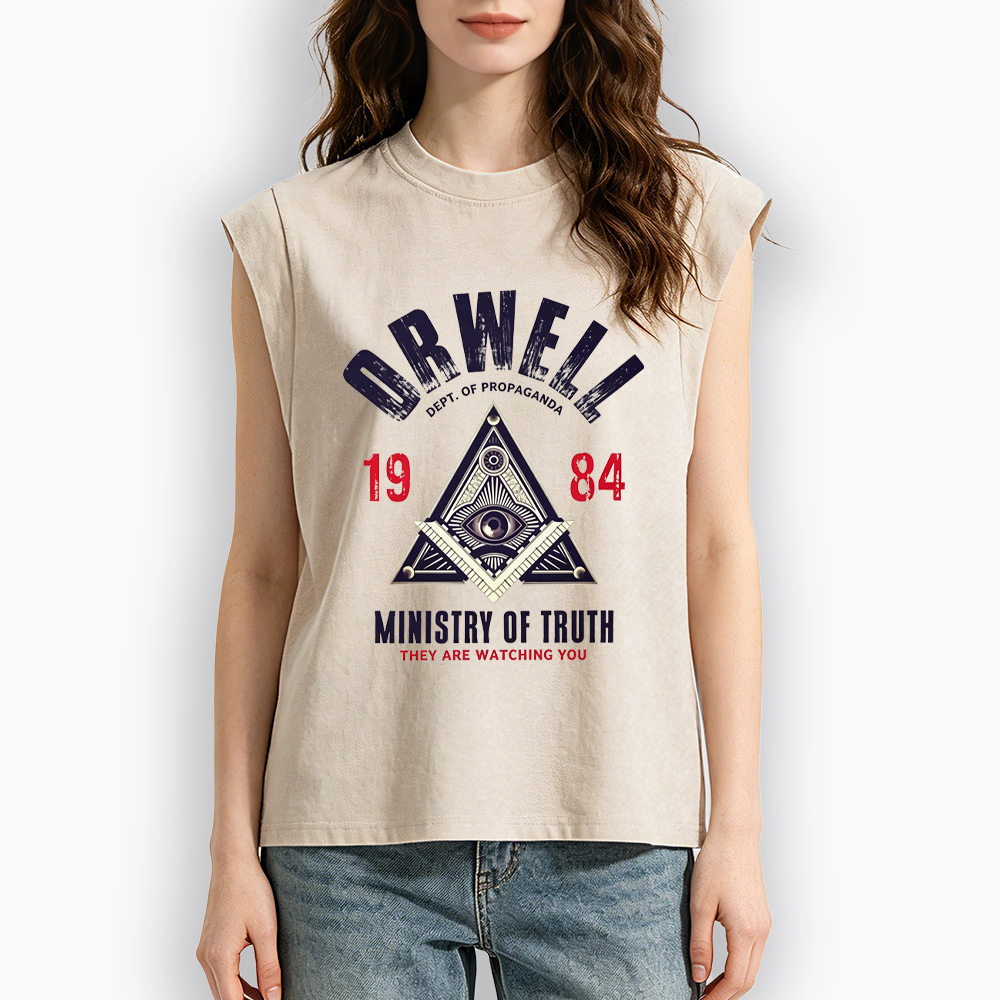 Department Of Propaganda Ministry Of Truth They Are Watching You Women's Washed Tank Top