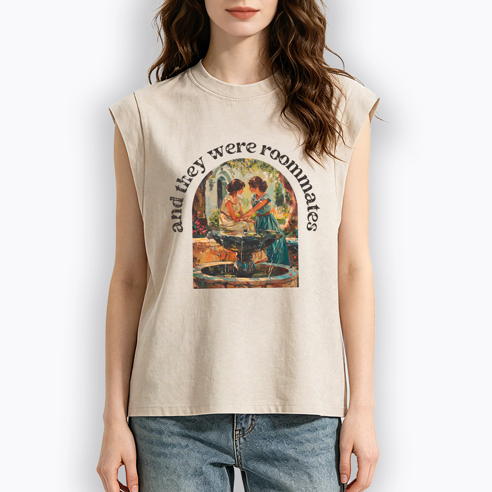 Lesbian And They Were Roommates Women's Washed Tank Top