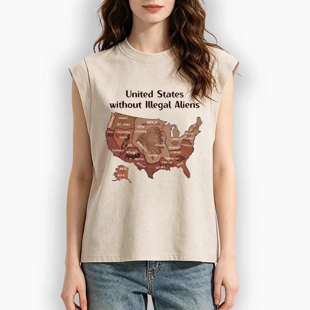 United States Without Illegal Aliens Women's Washed Tank Top