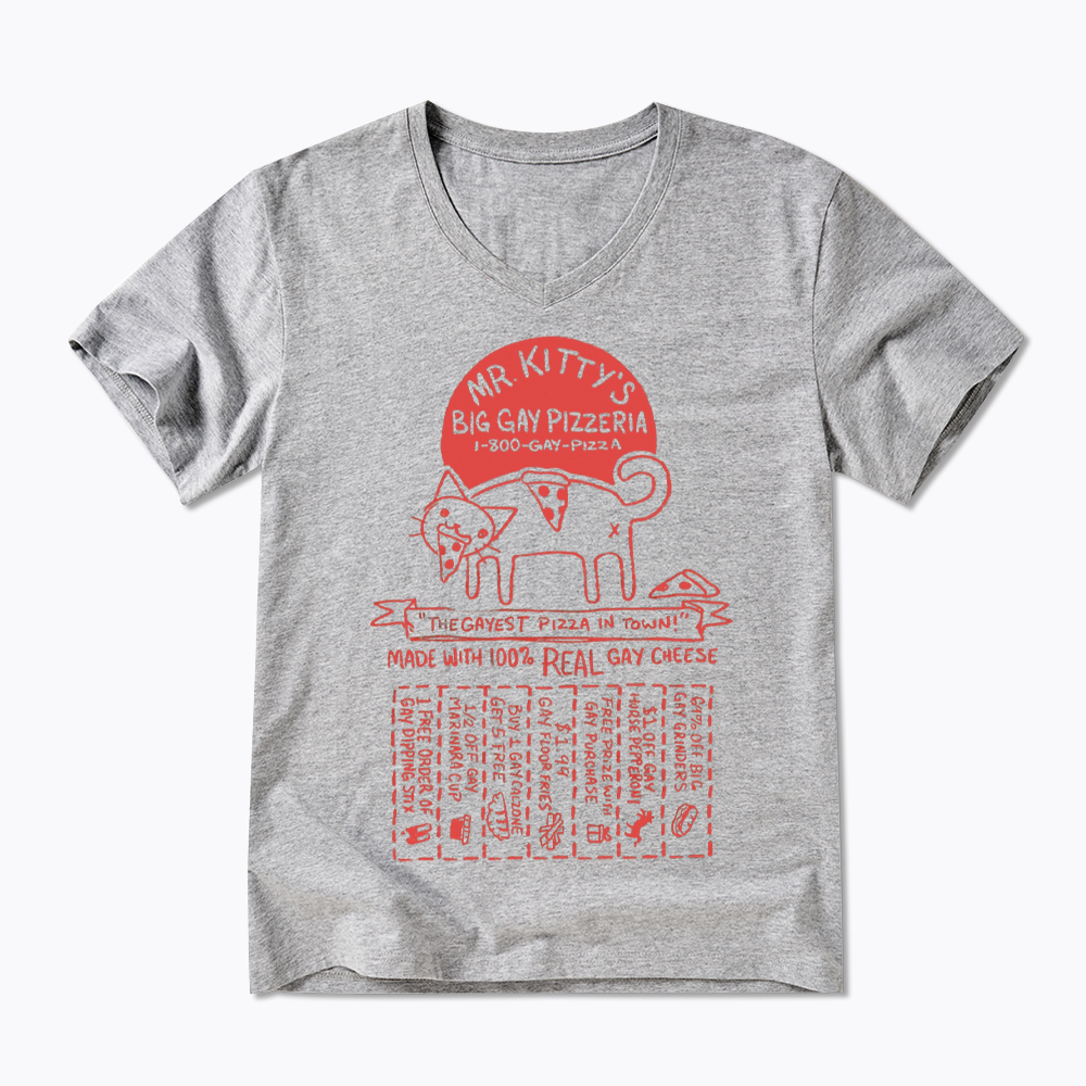 MR. KITTY’S BIG PIZZERIA V-Neck Classic T-Shirt