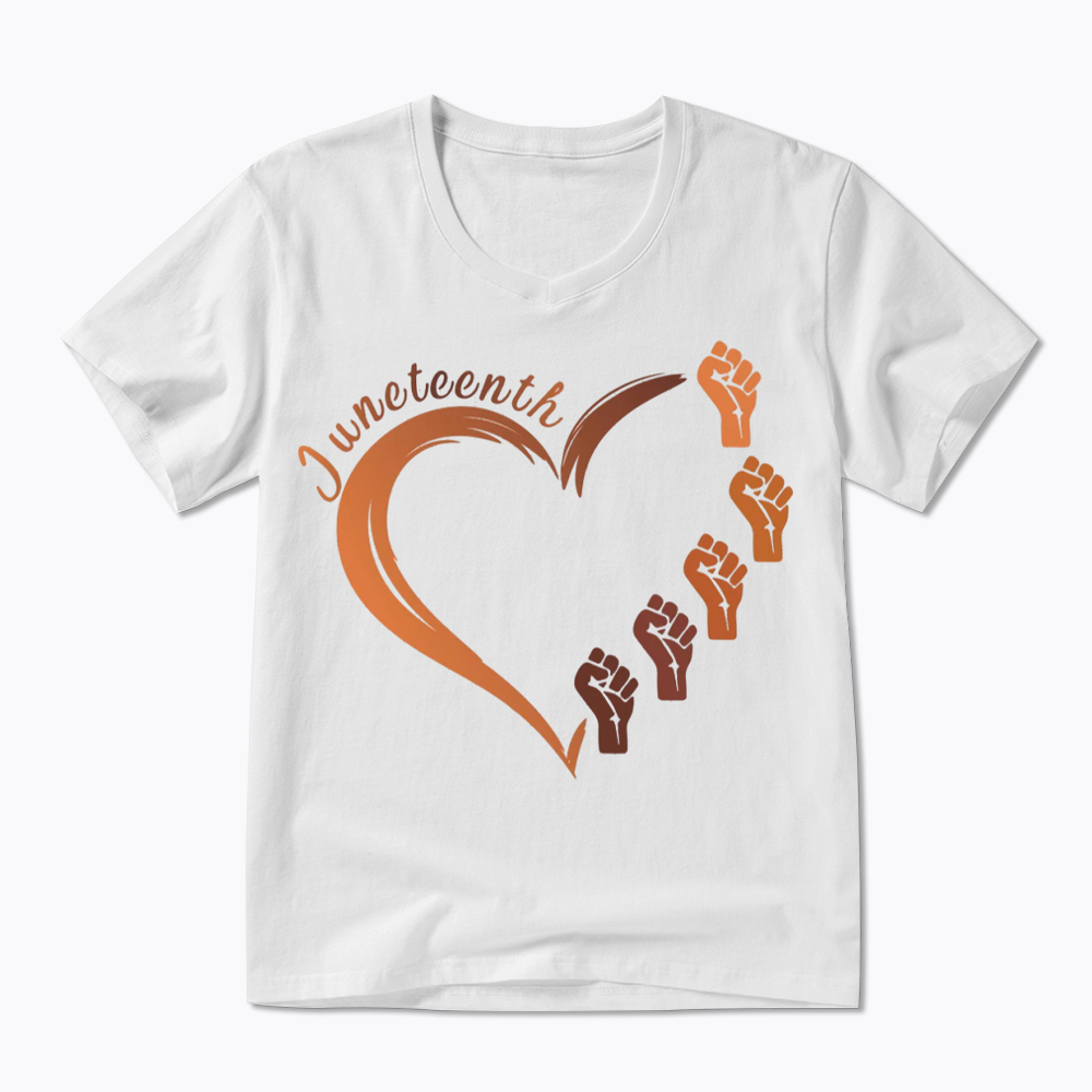 Juneteenth Heart Black Pride V-Neck Classic T-Shirt