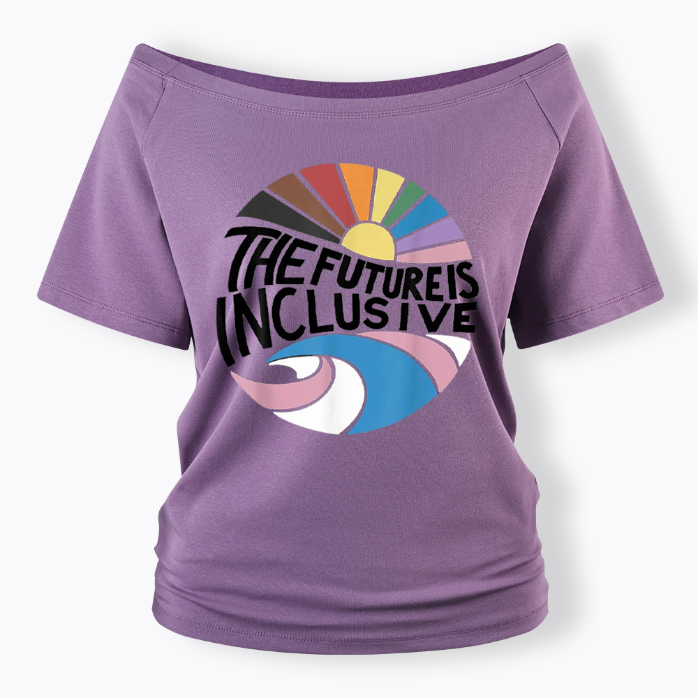 The Future Is Queer Off Shoulder T-shirt