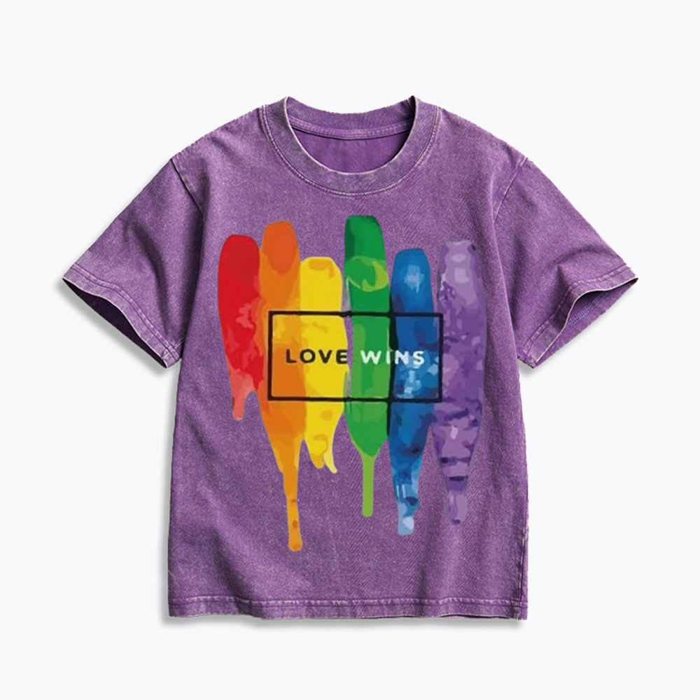 Love Wins Kids Washed T-Shirt