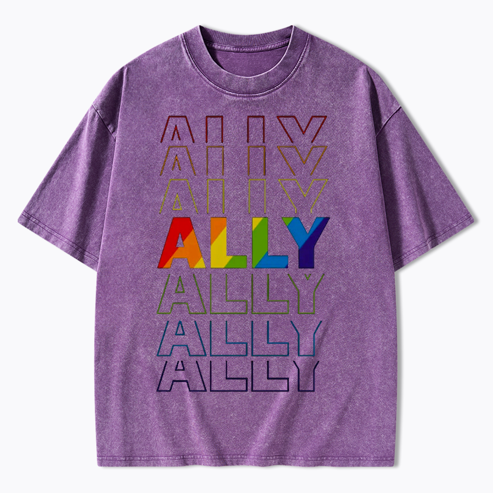 Pride Gift For Ally Washed T-Shirt