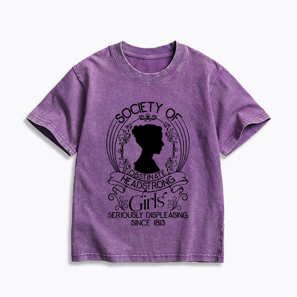 Society Of Obstinate Headstrong Girls Kids Washed T-Shirt