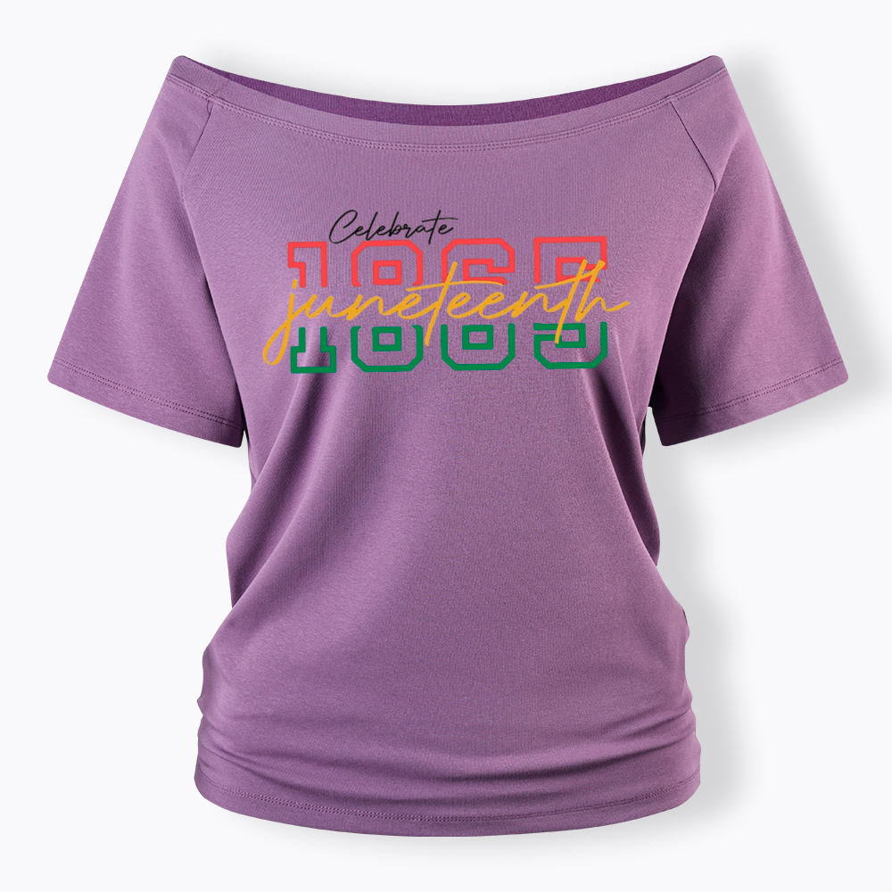 Celebrate 1865 Juneteenth Off Shoulder T-shirt