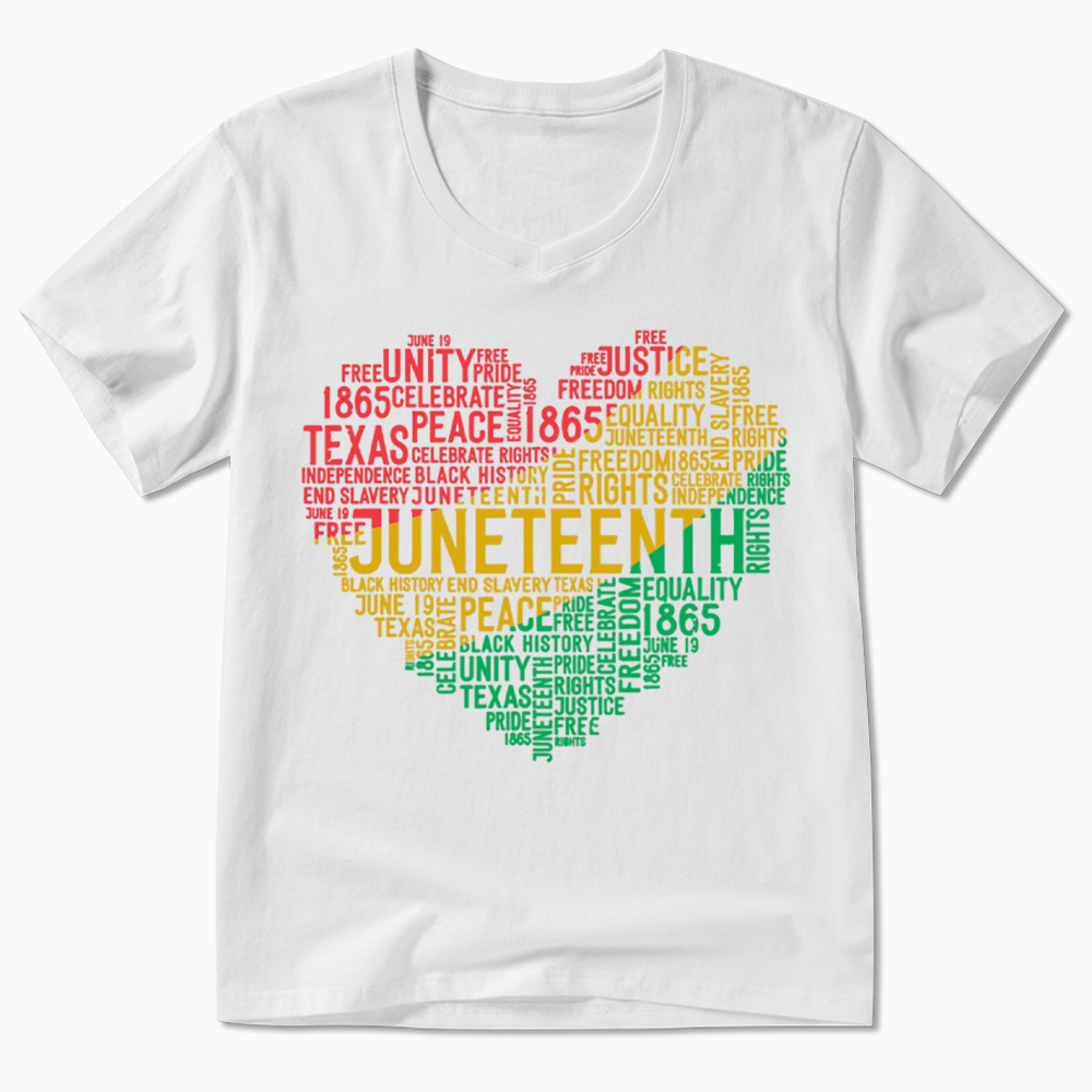 Juneteenth Heart Black History V-Neck Classic T-Shirt