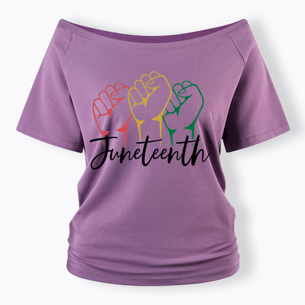 Juneteenth Black History Off Shoulder T-shirt