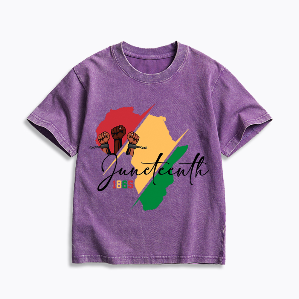 Black Culture Juneteenth Kids Washed T-Shirt