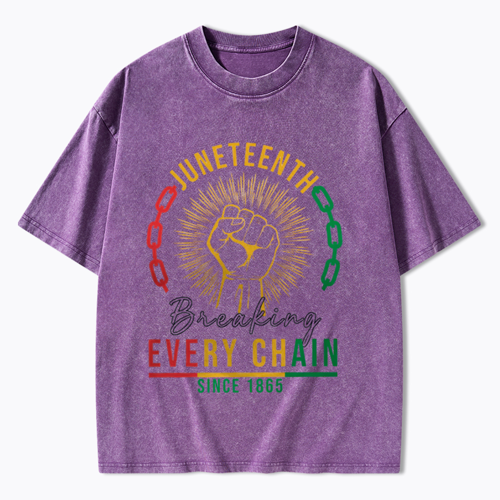 Breaking Every Chain Juneteenth Washed T-Shirt