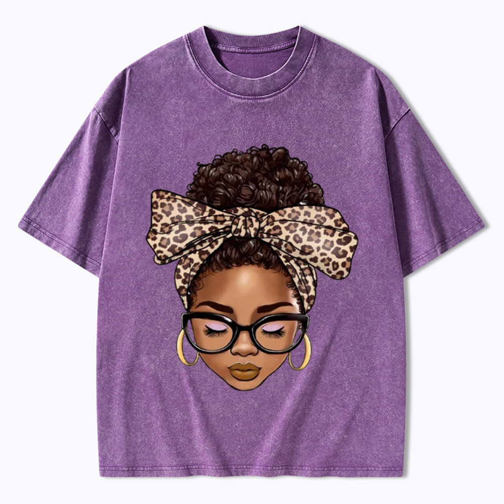 Black Woman Juneteenth Washed T-Shirt