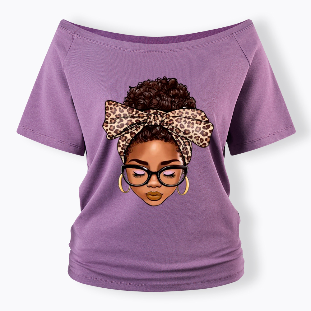 Black Woman Juneteenth Off Shoulder T-shirt