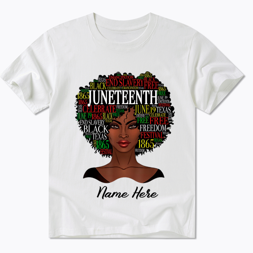 Personalized Juneteenth Black Women Natural Hair Classic T-Shirt