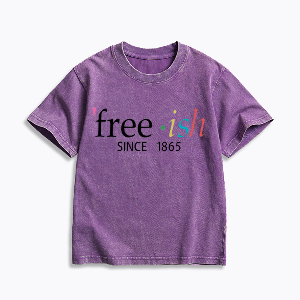Freeish Juneteenth Since 1865 Kids Washed T-Shirt