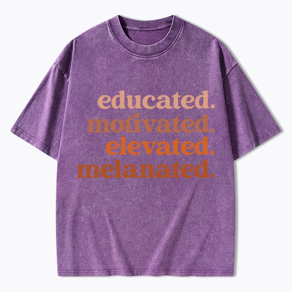 Educated Motivated Melanated Washed T-Shirt