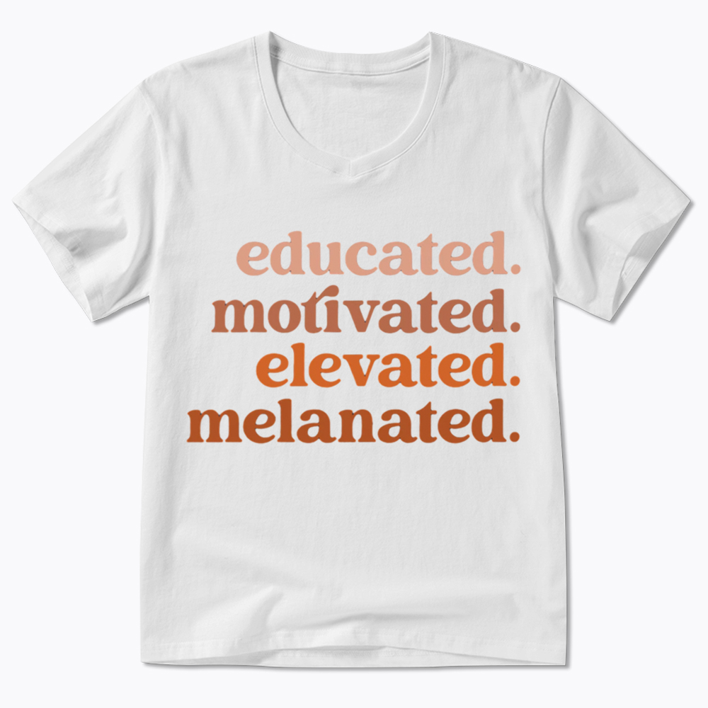 Educated Motivated Melanated V-Neck Classic T-Shirt