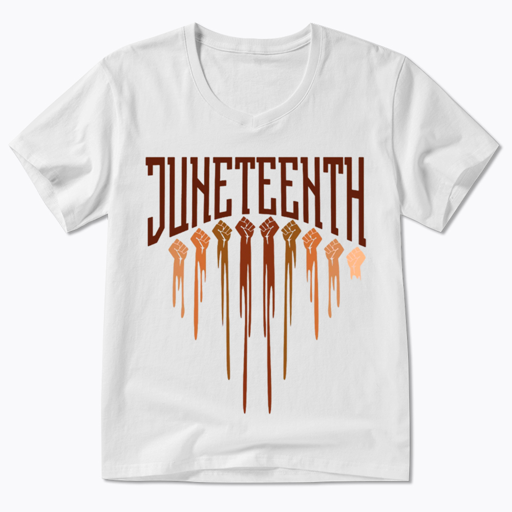 Different Races Skin Juneteenth V-Neck Classic T-Shirt