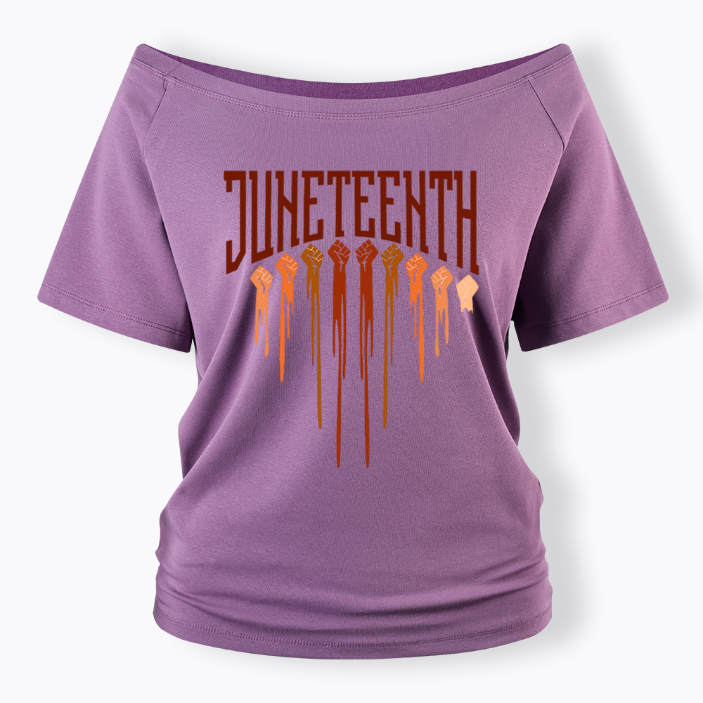 Different Races Skin Juneteenth Off Shoulder T-shirt
