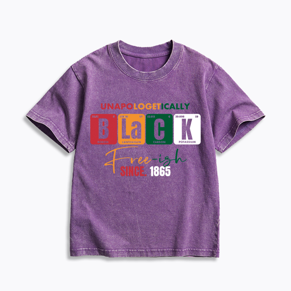 Unapologetically Black Free‑ish Since 1865 Kids Washed T-Shirt