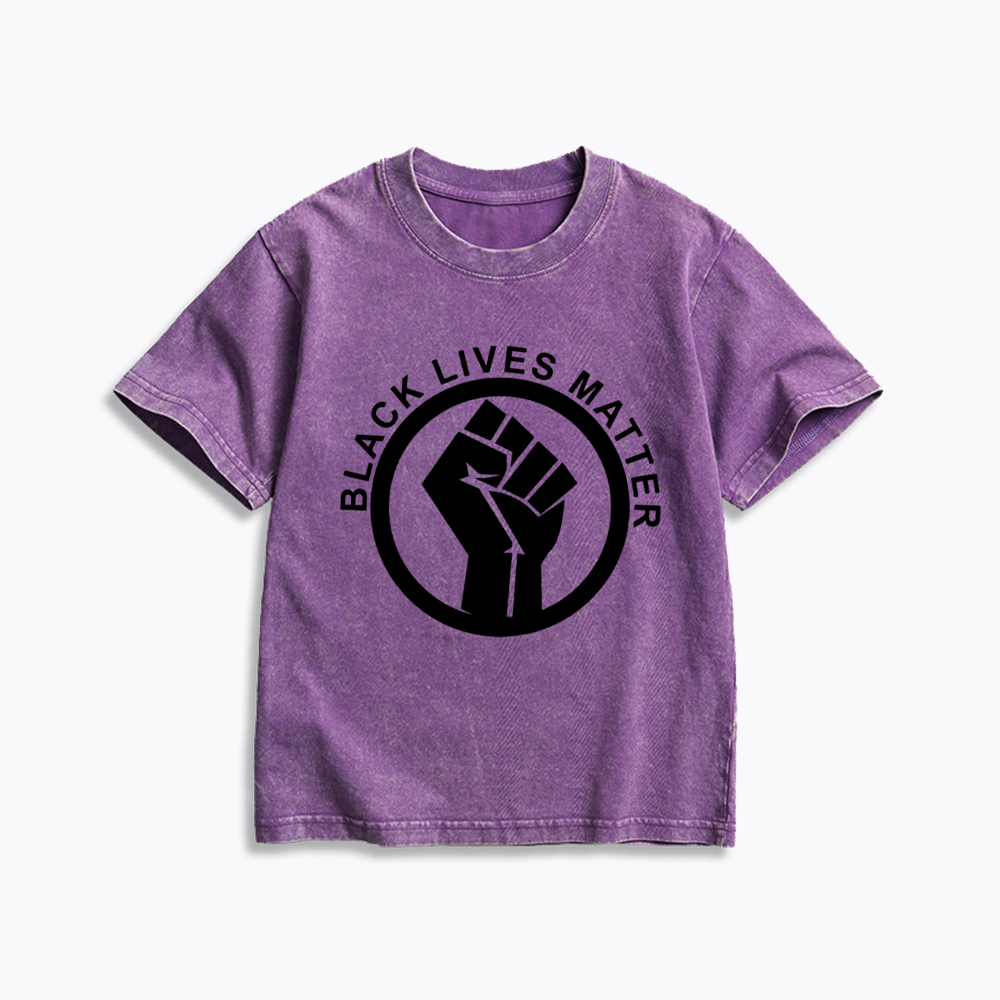 Black Lives Matter Kids Washed T-Shirt